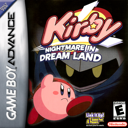 Kirby: Nightmare in Dream Land box art for GameBoy Advance